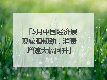 5月中国经济展现较强韧劲，消费增速大幅回升