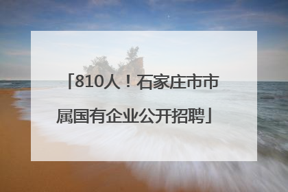 810人！石家庄市市属国有企业公开招聘